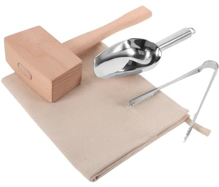 Cabilock Ice Pack Crushed Ice Bags Bartender Scoop Clip Mallet Crushing Bag for Bar Restaurant Use Cocktail Bar Accessories
