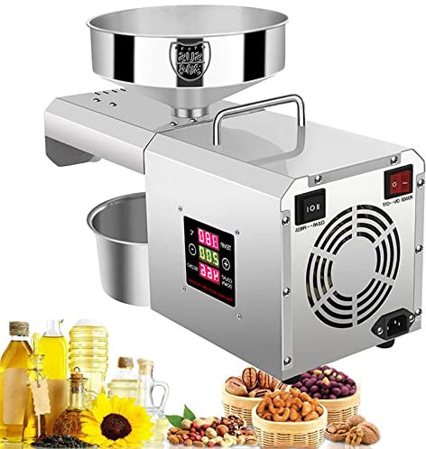 LXWKAI Pressa per Olio, pressa per Olio a Freddo/Caldo da 610 W, Macchina per l'estrazione dell'olio Multifunzione per Semi di Sesamo e Girasole