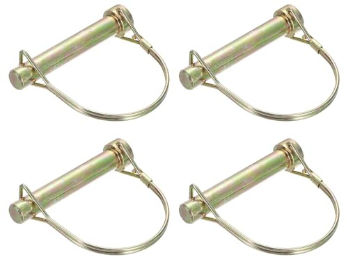 QUARKZMAN 4 Stück Rohrklappsplinte 12x70mm Splinte Rohre 1/2 x 2-3/4 Bolzen mit Ring, Anhängerstifte Runde Bolzen für Boot Kajak Anhänger Traktor Wagen, Golden