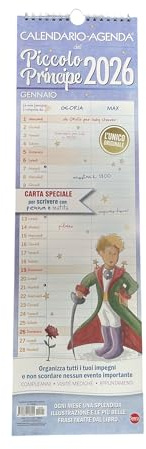 Väggkalender för den lilla prinsen 2026 – månadsplanerare med illustrationer, specialpapper för att skriva, arrangör för födelsedagar, medicinska besök och möten
