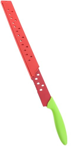 Kichvoe Cuchillo Dentado para Cortar Sandía y Frutas, Cortador de Acero Inoxidable Mango Resistente, Apto para Cocina y Preparación de Postres