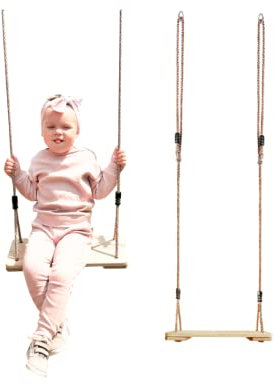 OTITU - Holzschaukelsitz mit Holzbrett von, Just Fun for Playground, Höhenverstellbare Schaukel, für Bäume Spielplatz Outdoor Indoor.