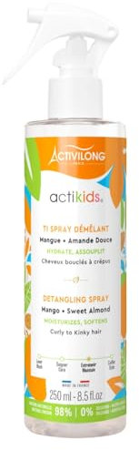 ACTIVILONG - Ti Spray Districante Actikids - Capelli ricci crespi - Dai 3 anni - Mandorla dolce e mango - 98% di ingredienti naturali - Vegano - Fragranza ipoallergenica - Made in France - 250 ml