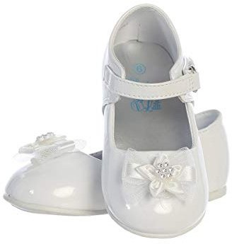 Swea Pea & Lilli Lito Joyce Infant Girls Special Occasion/Christening White/Ivory Shoe with Bow (4, White)