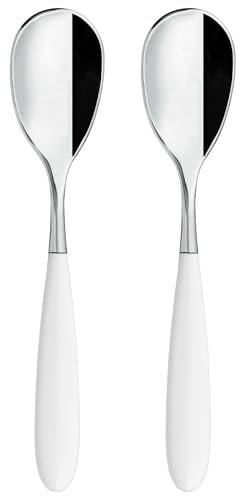 Grunwerg Yin & Yang Kaffeelöffel, Edelstahl 18/10, weiß