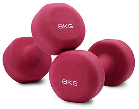 Langhantelset, Gummi Dumbbellgewichte für Frauen und Männer, wählen Gewicht (1 kg, 1,5 kg, 2kg, 3kg, 4kg 5kg, 8KG, 10kg), für Kern- und Krafttraining,16kg
