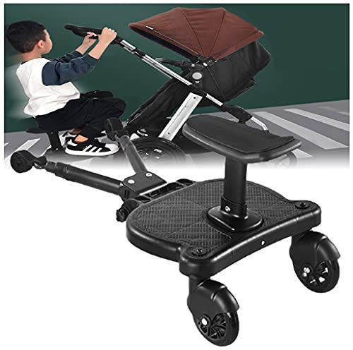 Buggy Kinderwagen Trittbrett Universal, Kinderwagen Hilfspedal,Stehbrett Hilfspedal Für Kinderwagen,Sitzsitz Kinderwagen Zubehör Zwei Kinder,Sitzsitz,Buggy Board Mit Sitz Stehplatte