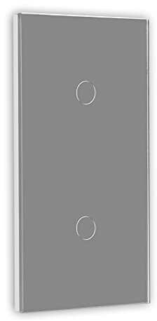 BSEED Interruttore della luce touch, 1 via, 1 via, con 1 vano, 1 via, interruttore da parete con vetro da 3 – 500 W, sensore touch standard, interruttore da parete 157 mm, grigio