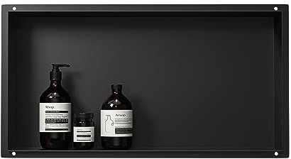 Bernkot Aldaba de pared de acero inoxidable, 60 x 30 x 10 cm, color negro