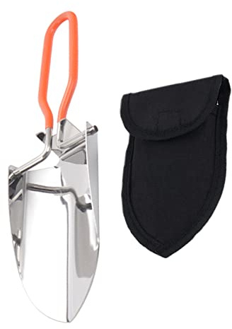 Luojuny Pelle de jardin pratique – Pelle de jardin à bord rond pour cour orange