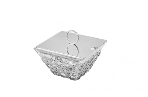 ELLEFFE DESIGN Formaggiera in Acciaio Acciaio Inox 18/10 cm 11x11 h.8 mm 1, Lucido