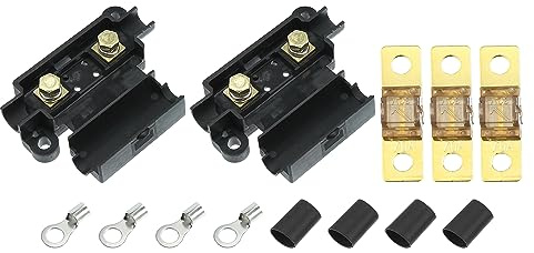 X AUTOHAUX Ensemble 70A Fusible Trousse 2 x Ans Support 3 x 70 AMP Fusibles Batterie Double