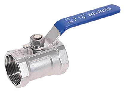 Válvula de Bola de tubería de Acero Inoxidable SS304 Roscada Hembra de 1/4 3/8 3/4 1 1-1/4 1-1/2 Válvula de Bola de Encendido Recta (Size : 3/8)