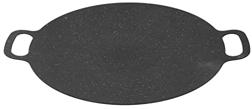 Korean BBQ Griddle, Non Stick BBQ Grill Pan Stone Coating Easy Cleaning Iron for Cooking (25cm)