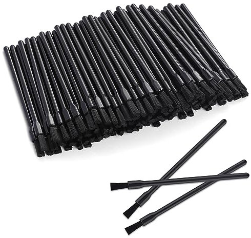 100 Packs Disposable Lip Wands, Black Lip Gloss Brush Applicator Lipstick Applicator Wands Eyebrow Nail Makeup Brushes Gift for Women Girls Lipstick