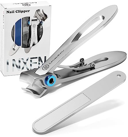 Nagelknipser für Dicke Nägel, INXEN Nagelknipser mit Extra Breiter Kieferöffnung für Harte Fußnägel,Fingernagel knipser Edelstahl und Nagelzwicker Groß,Maniküre Set mit Nagelfeile für Damen und Herren