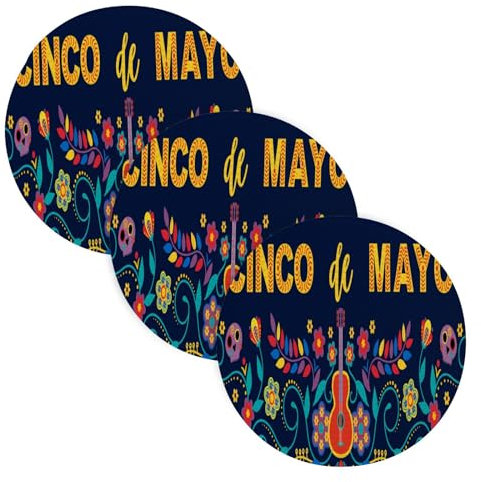 3 Pcs Pot Holders Trivets Set for Hot Dishes 15in Cotton Thread Weave Absorb Water Hot Pads for Microwave Stove Plate Holder Mexican Holiday 5 May Cinco De