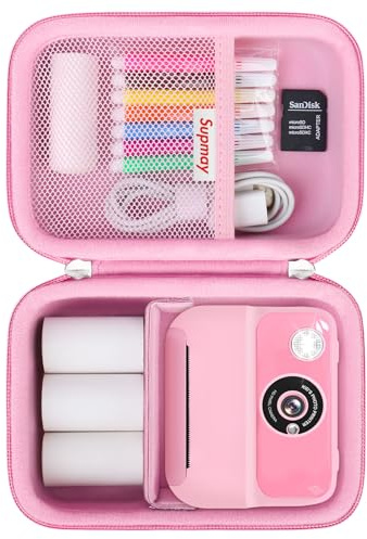 Supmay Bambini Cassa fotocamera Compatibile con ASTGMI per HiMont per TIATUA per CalineGam per Aissom per MYSTILUCK Macchina Fotocamera Istantanea, Stampa sacchetto di archiviazione carta, Rosa