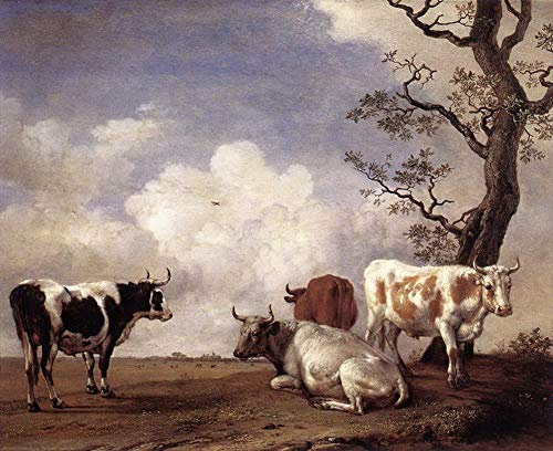 Toperfect 21 Ölgemälde mit vier Stier-Schaf-Tieren, Kunstdekor auf Leinwand, Berühmte Werke 01, €50-2000, handgemalt von Lehrern der Kunstakademien