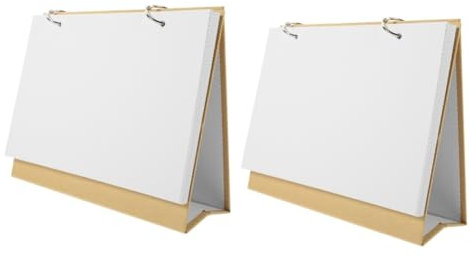 SEWACC 2stücke Diy Tischkalender Aus Weißem Karton Mit Kraftpapier-umschlag Leer Individuell Gestaltbar Für Büro Schule Und Zuhause Praktisch Und Platzsparend