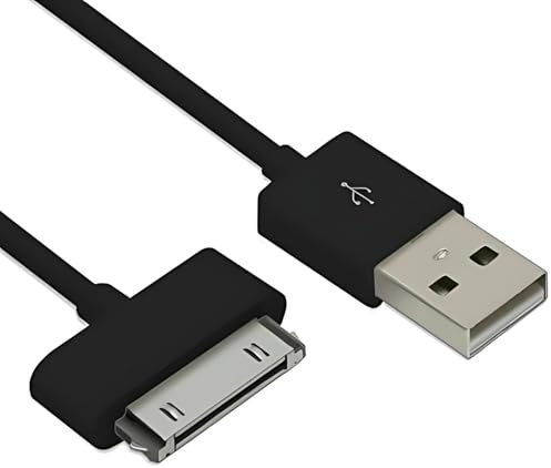 USB auf 30 Pin Ladekabel, Ladekabel für iPod, Schnelllade-Datenkabel kompatibel mit iPhone 4/4S/3G/3GS, iPad 1/2/3, iPod Touch 1/2/3/4, iPod Classic 1/2/3, alte 30-polige Geräte (2M, Schwarz)