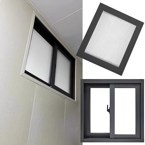 Schiebefenster Fenster Window Kellerfenster Horizontaler Schiebefenster-Ersatz für Haus/Keller/Schuppen/Garage, schwarze Doppelglasfenster für Häuser 60 54 50 46 42 40 36 32 30 28 24 22 20 18 14 Zoll,