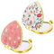 YUXIANLB 2 Stück Kompaktspiegel die Handtasche Vintage Doppelseitige Blumen Make-up Spiegel Tragbarer Reise Kosmetikspiegel Frauen Mädchen Herz Faltbarer Mini Handspiegel für die Tasche (Rosa, Weiß)