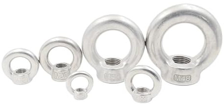 Generisch 304(A2) Edelstahl-Hebeösenmuttern/Augenschrauben Ringschrauben M3 M4 M5 M6 M8 M10 M12 M14 M16 M18 M20 M24 M27 M30(Ring Nut,M3)