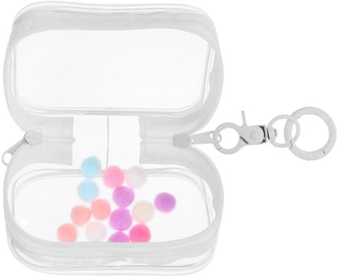 ERINGOGO PVC Figuren Vitrine Mit Schlüsselanhänger Tragbare Aufbewahrungstasche Für Puppen Und Sammlerstücke Hochtransparente Mini-Organizer Für Reisen Und Zuhause