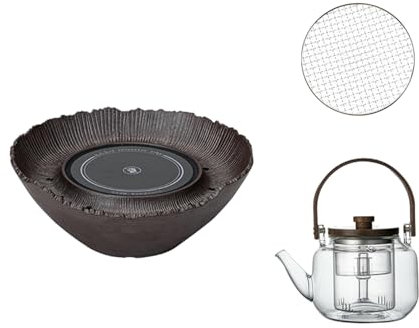 Stufa elettrica in ceramica per interni per piccole teiere in stile giapponese - fornello + teiera lucida