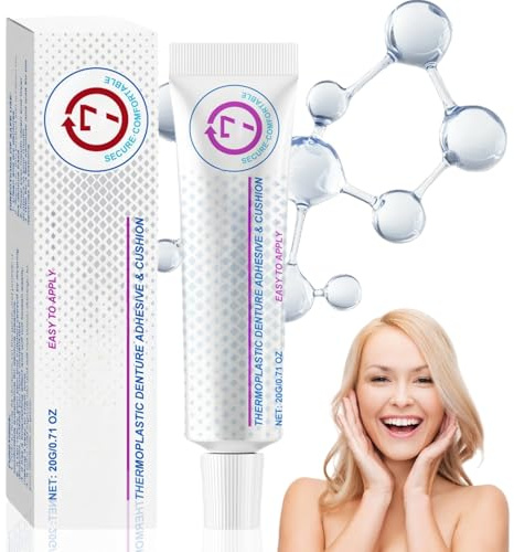 Thermoplastic Denture Adhesive Cream,Strong Hold Denture Adhesive Cream,Convenient Dental Glue for Teeth,Easy to Apply Tooth Adhesive for a Firm Fit,Denture Fixative For Daily Women Men Adults