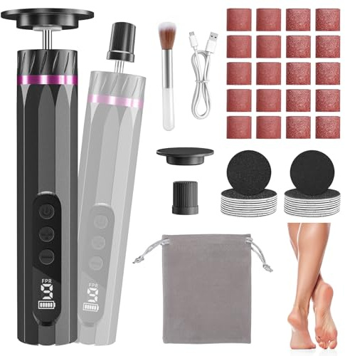 Lima Electrica Pies Durezas, Limador de Durezas Electrico 2 EN 1, 9 velocidades, Recargable Lima Pies durezas, Pedicura Profesional para pies para Callos Eliminar Muertas y Agrietadas