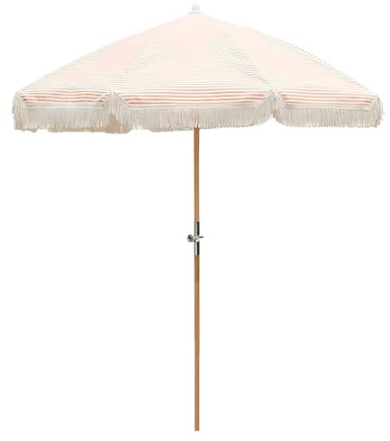 Ombrellone da spiaggia portatile da 2 m, con protezione solare UPF 50+, elegante ombrellone da giardino leggero per patio, campeggio e viaggi