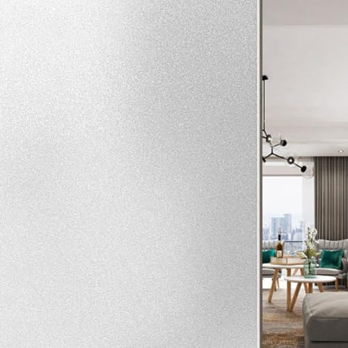 Homeponnew Film verre dépoli électrostatique pour fenêtre de salle de bain, autocollant en PVC opaque translucide, 40 cm x 3 pour M, sans adhésif, facile à appliquer et à enlever