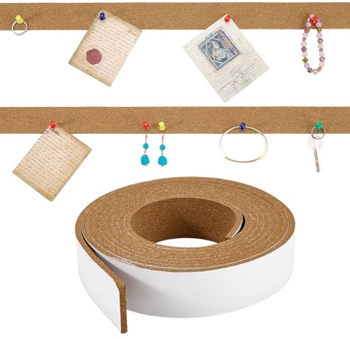 PH PandaHall 4mx4cm Rouleau de Liege Adhesif Feuille de Liege Autocollant 5mm Rouleau de Lieges Mural Adhesif pour Mur pour Maison le Bureau L'École les Panneaux D'Affichage Décoratifs