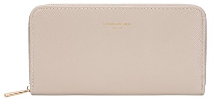 David Jones Portefeuille Long Femme, Similicuir, 3 Compartiments Billets, Poche Intérieure Zippée, Plusieurs emplacements Cartes (Oxford Tan)