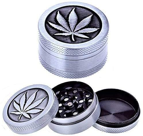 Grinder aus Metal für Tabak, Kräuter und Gewürze, Tobacco Spice Crusher Herb+ gratis Glück Aufkleber