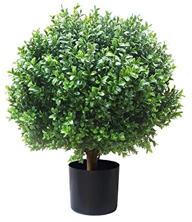 ALL SEASON GREEN 24 Boxwood Ball Shaped Topiary Home & Garden Potted Artificial Shrubs Tree (1 PC)