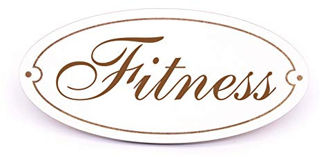 Schild Türschild Oval - Fitness - selbstklebend Hinweisschild Dekoschild 15x7cm
