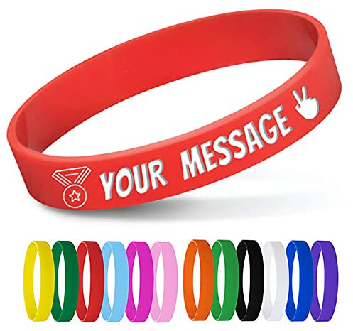 Temeite Gummi-Armband, umweltfreundliches Material, 100 % Silikon, modisches und cooles Design, geeignet für alle Altersgruppen, Regenbogen-Silikon-Armband, maßgeschneidertes Armband (Farbe: gelb)