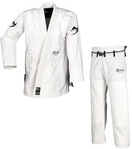 Ju-Sports BJJ-Anzug Xtreme Superlight C19 Weiß I Superleichter Brazilian Jujutsu Anzug kontrastierenden Nähten & edlen Stickverzierungen I 100% Baumwolle I A1
