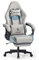 Fantasylab Gaming Stuhl Stoff Gaming Chair Ergonomischer Gamer Stuhl 150 kg Belastbarkeit Bürostuhl mit Fußstütze, Grau