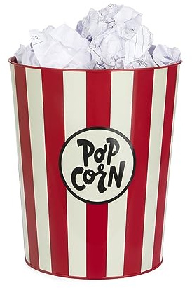 Balvi Cestino Carta Popcorn Colore Rosso e Beige I Fogli di Carta sembrano Popcorn Metallo