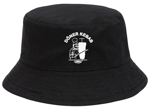 dalerno Döner Kebab Anglerhut Hut Sonnenhut Lustiger Hut Kappe Mütze Imbiss Drehspieß Mallorca Junggesellenabschied JGA schwarz-weiß