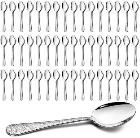 HaWare rostfritt stål kaffesked-set (48, hamrat handtag)