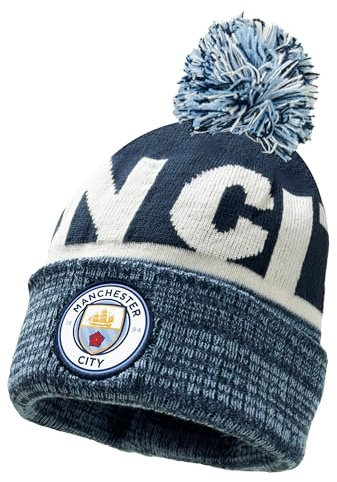 Ink Manchester City stickad skidhatt, licensierad man. Stad vintermössa Blå