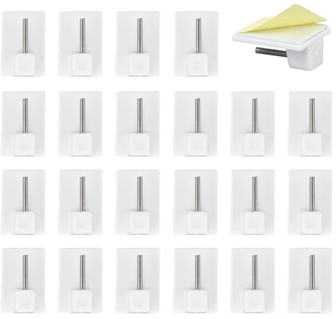 30PCS Ganci Autoadesiva per Tende di Rete Canne Ganci per Tende Plastica Ganci Autoadesivi Bianchi per Muro Parete Tende