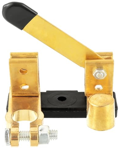 HUAREW Vertikaler Messerklingen Hauptschalter,12 24V Messing Negativer Batterie Trennschalter Für Marine, Auto, Boot, Wohnmobil, ATV(Negativ, Vertikal)