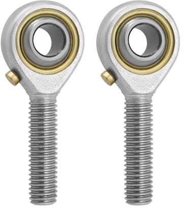 SG Store 2 rodamientos esféricos M8 x 1.25 con rótulo de roseta POS8, conector de rosca macho a la derecha autolubricado con tuercas de atasco