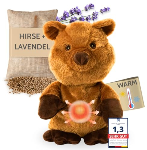 Almohadilla Térmica Habibi / Peluche para Niños y Adultos - Quokka el Dulce Peluche Calentable para Calentar en el Microondas/Horno, También Ideal para Bebés (Quokka)